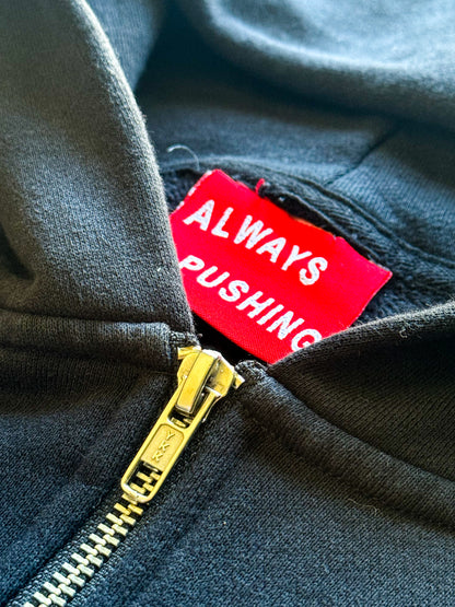 Always Pushing | Zip-Up Black Hoodie