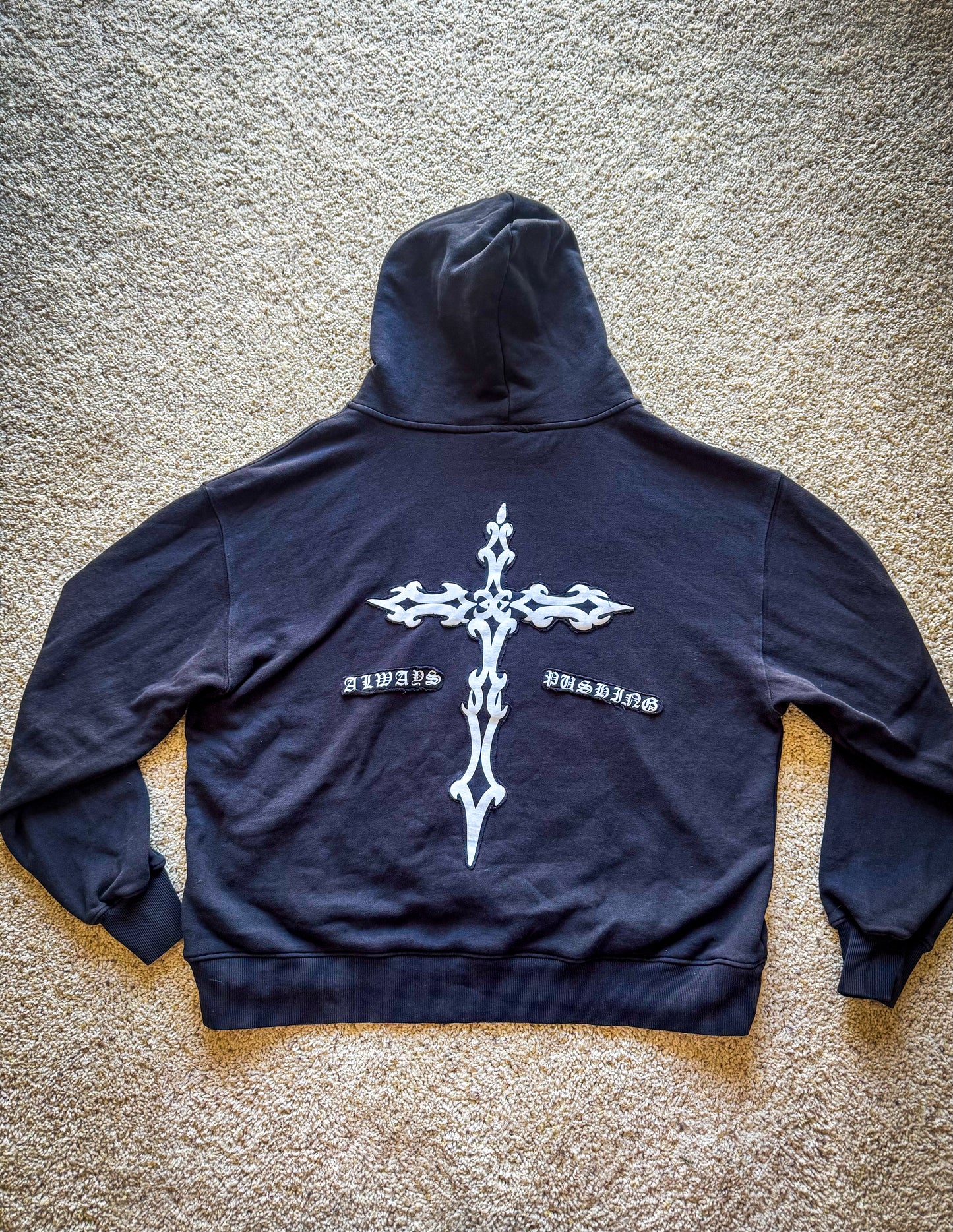 Always Pushing | Zip-Up Black Hoodie